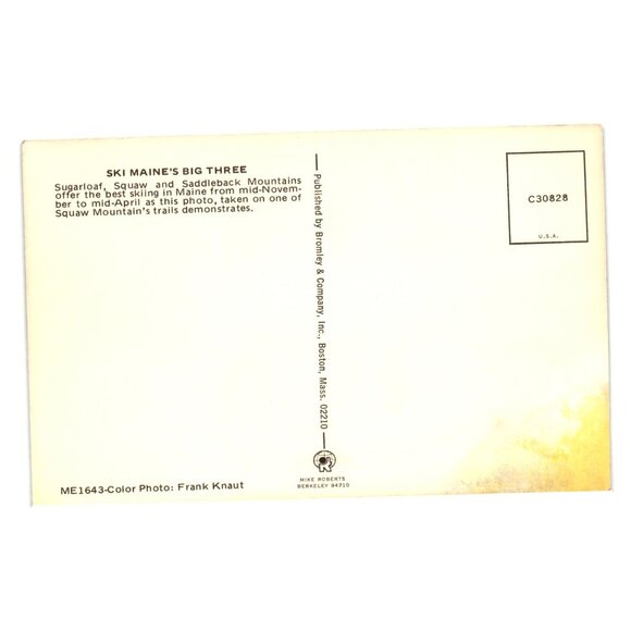 Ski Maines Big Three Postcard Sugarloaf Squaw Saddleback Frank Knaut Bromley USA - Picture 2 of 2